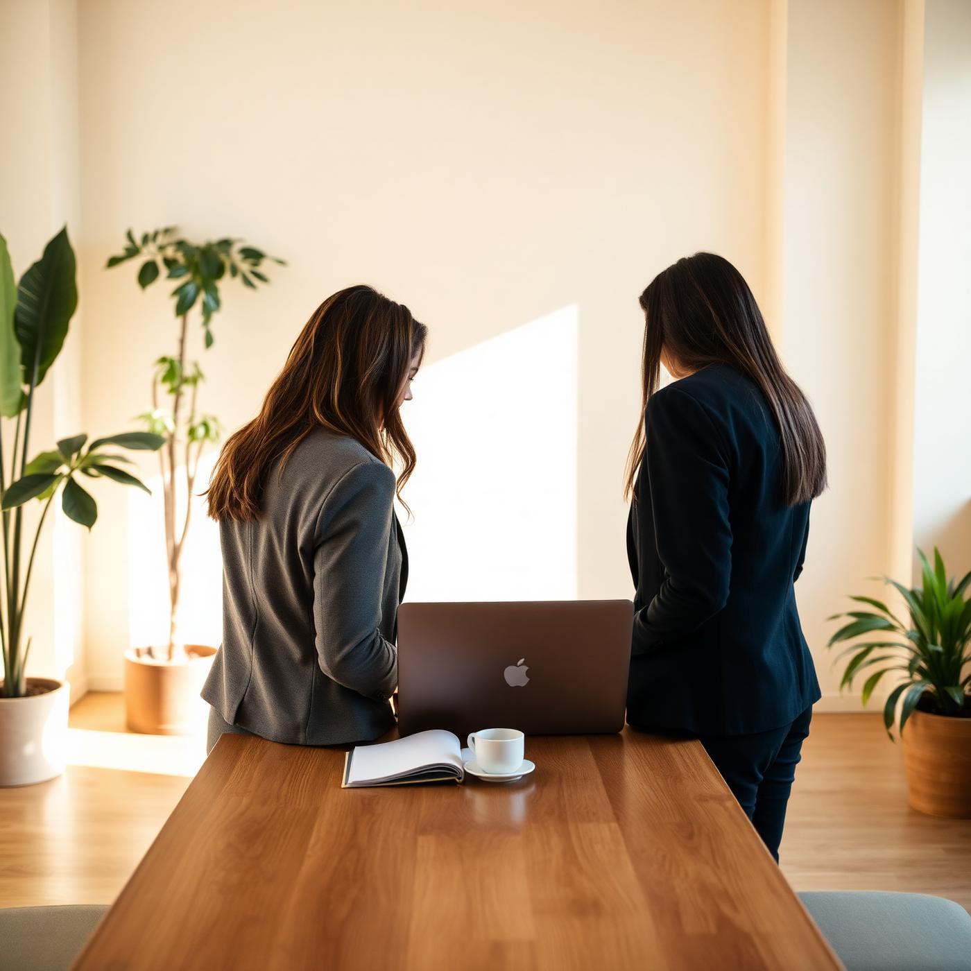 Team collaborating in a bright office